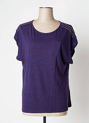 Top croială fluidă mâneci scurte violet IKKS femeie
