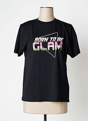 Tricou croială dreaptă mâneci scurte negru IKKS femeie
