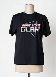 Tricou croială dreaptă mâneci scurte negru IKKS femme
