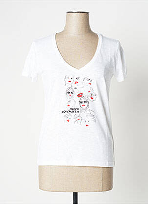 Tricou imprimeu fantezie mâneci scurte alb IKKS femeie