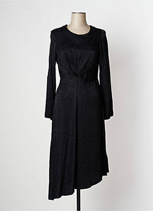 Rochie midi mâneci lungi mâneci lungi negru CAMAIEU femeie