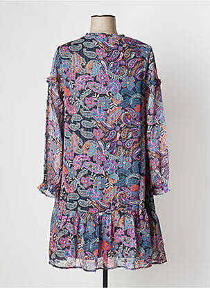 Rochie midi imprimeu floral mâneci lungi violet BLANCHEPORTE femeie