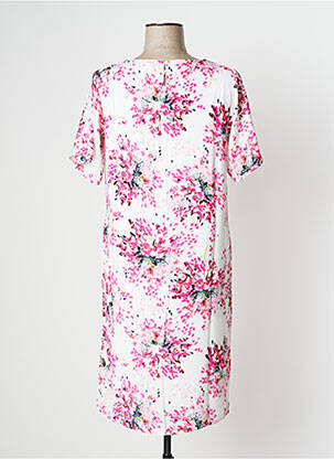 Rochie midi imprimeu floral mâneci scurte roz DAMART femeie