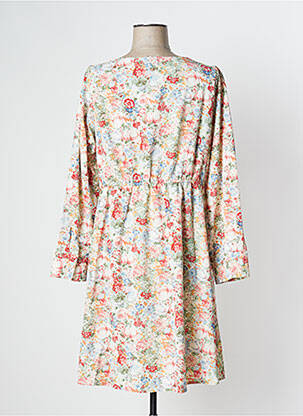 Rochie midi imprimeu floral mâneci lungi bej EMI-JO femeie