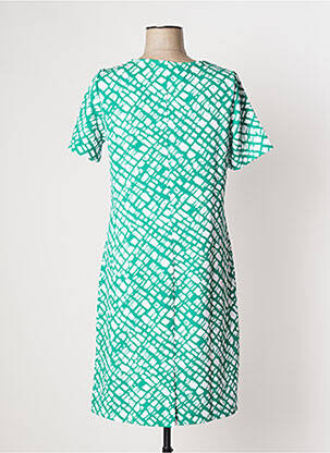 Rochie midi imprimeu fantezie mâneci scurte verde DAMART femeie