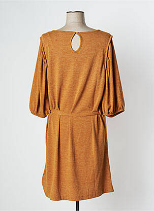 Rochie midi mâneci 3/4 mâneci 3/4 galben BONOBO femeie