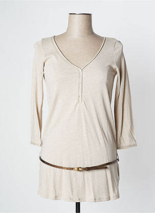 Tunică mâneci lungi bej CAMAIEU femeie