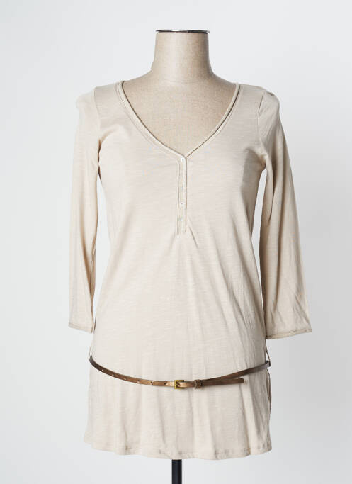 Tunică mâneci lungi bej CAMAIEU femeie