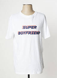 Tricou croială dreaptă mâneci scurte alb UNDIZ femme