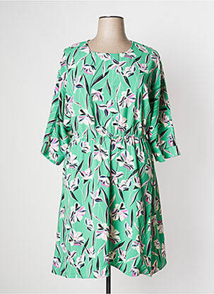 Rochie midi imprimeu floral mâneci 3/4 verde DAMART femeie
