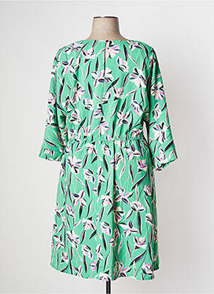 Rochie midi imprimeu floral mâneci 3/4 verde DAMART femeie