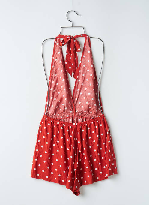 Salopetă scurtă țesătură poplin fără mâneci portocaliu UNDIZ femme