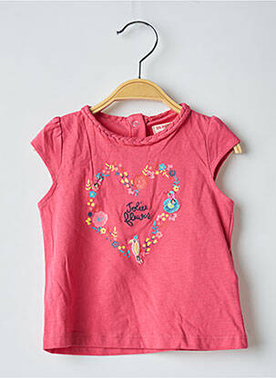 Tricou croială cambrată mâneci scurte roz DU PAREIL AU MÊME fată