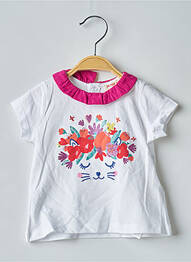 Tricou croială cambrată mâneci scurte alb DU PAREIL AU MÊME fată