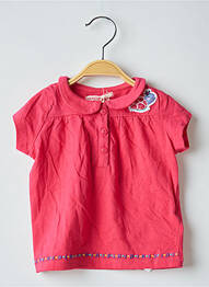 Tricou croială cambrată mâneci scurte roz DU PAREIL AU MÊME fille