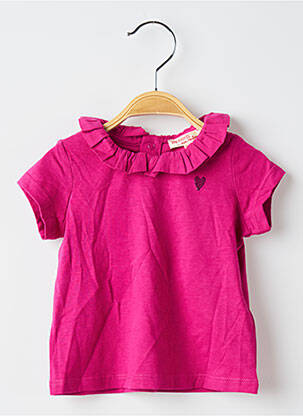 Tricou croială dreaptă mâneci scurte roz DU PAREIL AU MÊME fată