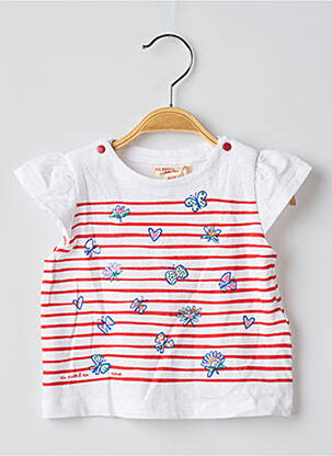 Tricou croială dreaptă mâneci scurte alb DU PAREIL AU MÊME fată