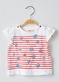 Tricou croială dreaptă mâneci scurte alb DU PAREIL AU MÊME fată