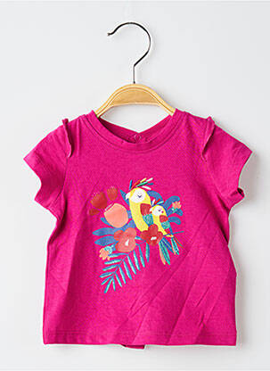 Tricou croială dreaptă mâneci scurte roz DU PAREIL AU MÊME fată
