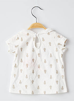 Tricou închidere cu nasturi la spate mâneci scurte alb DU PAREIL AU MÊME fată