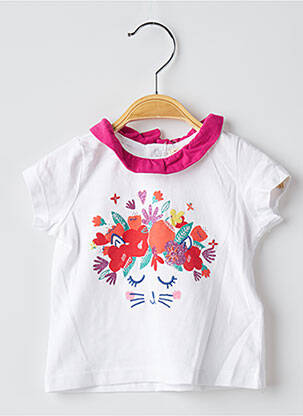 Tricou închidere presată mâneci scurte alb DU PAREIL AU MÊME fată