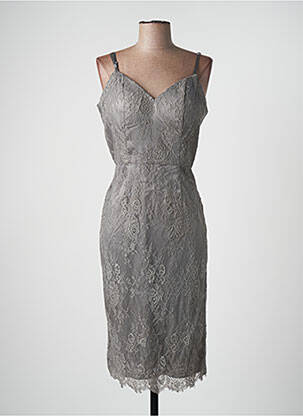 Rochie midi fără mâneci fără mâneci gri CHIC CHIC femeie