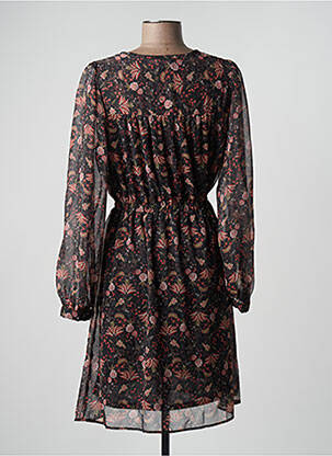 Rochie midi imprimeu floral mâneci lungi negru C'EST BEAU LA VIE femeie