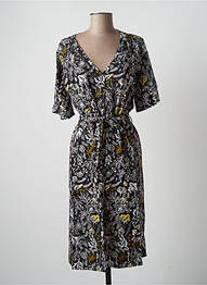 Rochie midi imprimeu fantezie mâneci scurte negru LOLA ESPELETA femeie