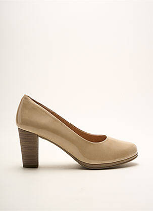 Pantofi cu toc material neted toc de 4 la 6 cm bej KARSTON femeie