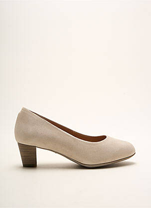 Pantofi cu toc nubuc toc de 4 la 6 cm bej KARSTON femeie