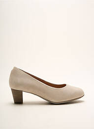 Pantofi cu toc nubuc toc de 4 la 6 cm bej KARSTON femme