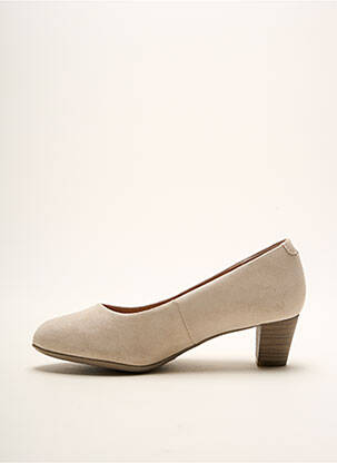 Pantofi cu toc nubuc toc de 4 la 6 cm bej KARSTON femeie