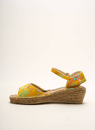 Espadrile țesătură pânză toc de 4 la 6 cm galben LA FIANCEE DU MEKONG femeie