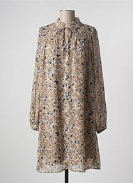 Rochie midi imprimeu fantezie mâneci lungi bej KAFFE femeie