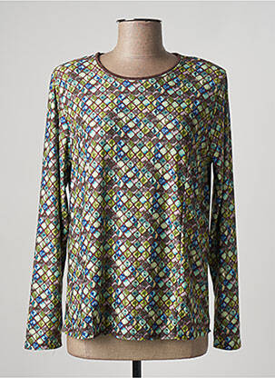Top elasticitate mâneci lungi verde GENUINE femeie