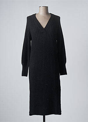 Rochie pulover guler în v mâneci lungi negru SOAKED femeie