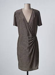 Rochie midi mâneci scurte mâneci scurte bej LA PETITE ETOILE femeie