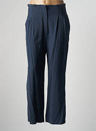 Pantalon larg talie cu cleme talie înaltă albastru RUE MAZARINE femme