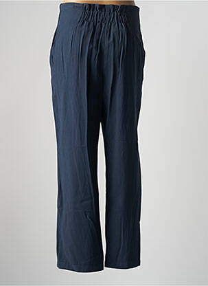 Pantalon larg talie cu cleme talie înaltă albastru RUE MAZARINE femeie