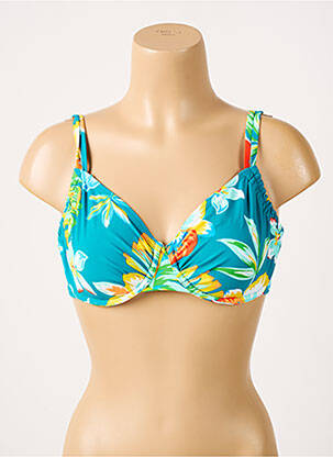 Sutien de costum de baie elasticitate sutien cupe întregi cu decolteu înalt verde BELCOR femeie