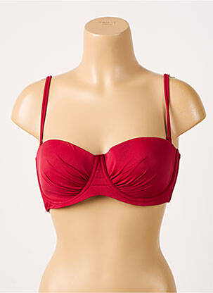 Sutien de costum de baie bretele elastice detașabile top sutien modelat roșu BELCOR femeie