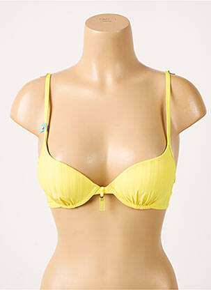 Sutien de costum de baie elasticitate top sutien push-up galben CHERRY BEACH femeie