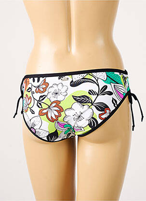 Chiloți de baie imprimeu floral bikini alb CHERRY BEACH femeie
