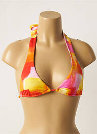 Sutien de costum de baie elasticitate top triunghiuri portocaliu CHERRY BEACH femme