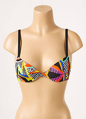 Sutien de costum de baie elasticitate top sutien push-up negru ANTIGEL femeie