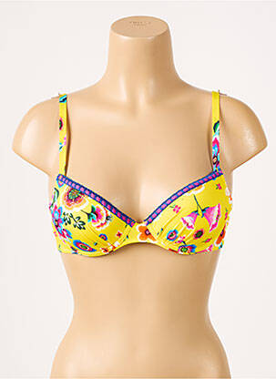 Sutien de costum de baie elasticitate top sutien push-up galben ANTIGEL femeie