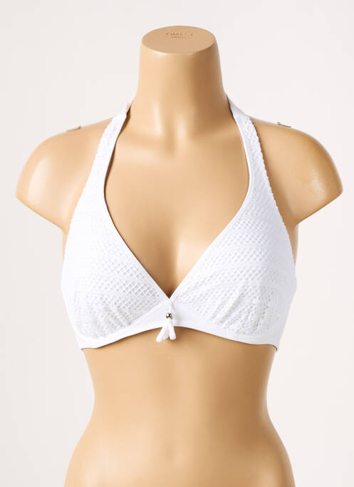 Sutien de costum de baie elasticitate sutien cupe întregi cu decolteu înalt alb ANTIGEL femme