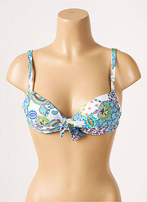 Sutien de costum de baie elasticitate top sutien push-up albastru ANTIGEL femeie