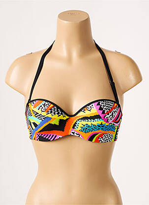 Sutien de costum de baie bretele elastice detașabile top sutien modelat negru ANTIGEL femeie
