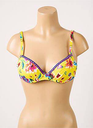 Sutien de costum de baie elasticitate top sutien push-up galben ANTIGEL femeie